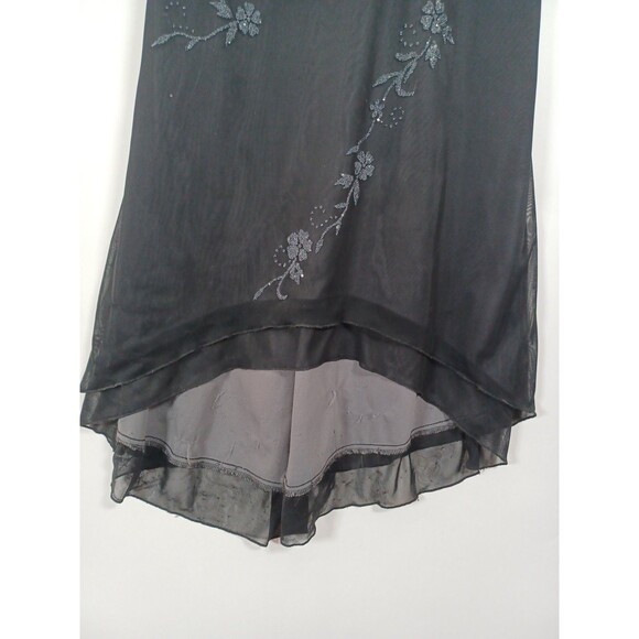 Vintage Y2K Trixxi Dress Medium Black Baby Doll Mesh Dark Fairycore Whimsigoth - Picture 4 of 11
